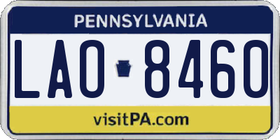 PA license plate LAO8460