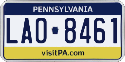 PA license plate LAO8461