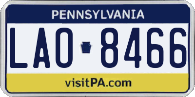 PA license plate LAO8466