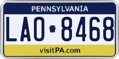 PA license plate LAO8468