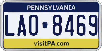 PA license plate LAO8469