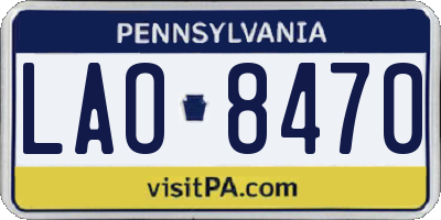 PA license plate LAO8470