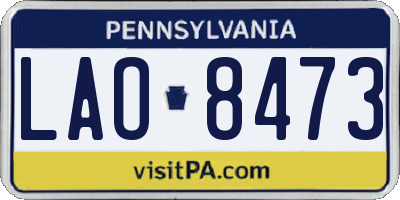 PA license plate LAO8473