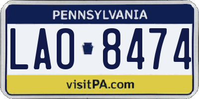 PA license plate LAO8474