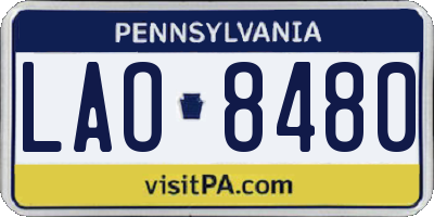 PA license plate LAO8480