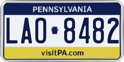 PA license plate LAO8482
