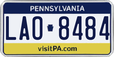 PA license plate LAO8484