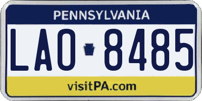 PA license plate LAO8485