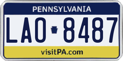 PA license plate LAO8487