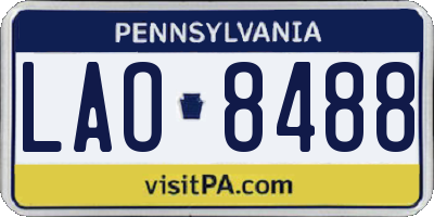 PA license plate LAO8488