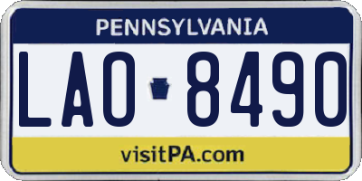PA license plate LAO8490