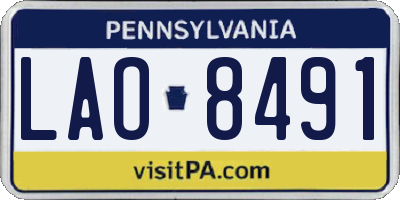 PA license plate LAO8491