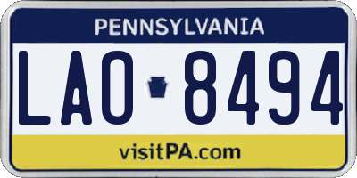 PA license plate LAO8494