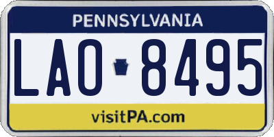 PA license plate LAO8495