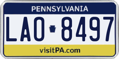 PA license plate LAO8497