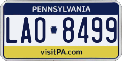 PA license plate LAO8499