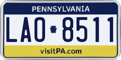 PA license plate LAO8511