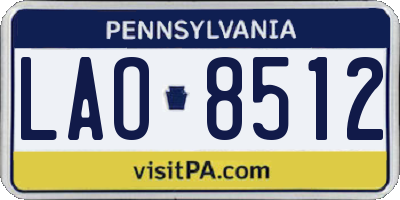 PA license plate LAO8512