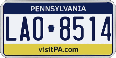 PA license plate LAO8514