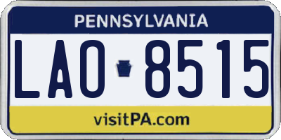 PA license plate LAO8515