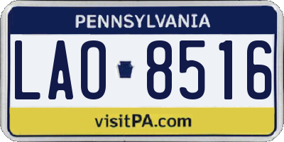 PA license plate LAO8516