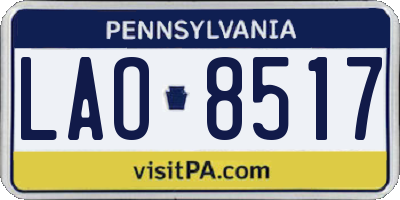 PA license plate LAO8517