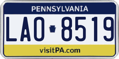 PA license plate LAO8519