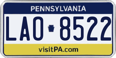 PA license plate LAO8522