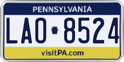 PA license plate LAO8524