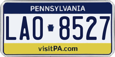 PA license plate LAO8527