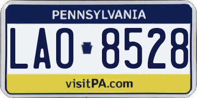 PA license plate LAO8528