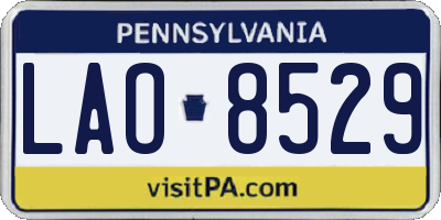 PA license plate LAO8529