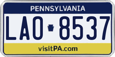 PA license plate LAO8537