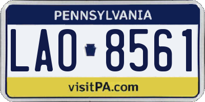 PA license plate LAO8561