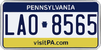 PA license plate LAO8565