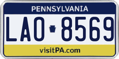 PA license plate LAO8569