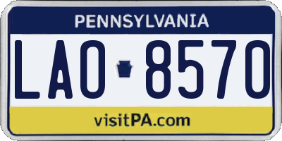 PA license plate LAO8570