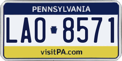 PA license plate LAO8571