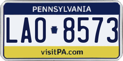 PA license plate LAO8573