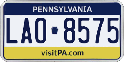 PA license plate LAO8575