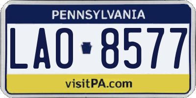 PA license plate LAO8577