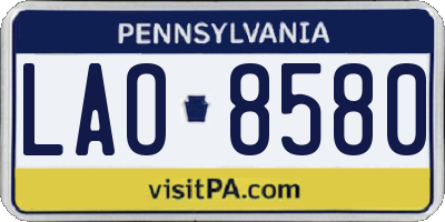 PA license plate LAO8580