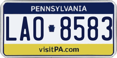 PA license plate LAO8583