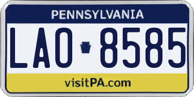 PA license plate LAO8585