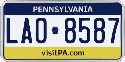 PA license plate LAO8587