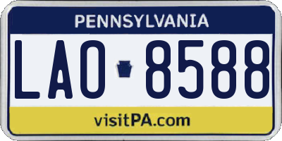 PA license plate LAO8588