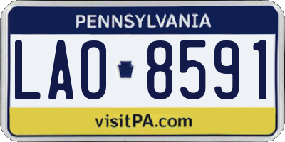 PA license plate LAO8591