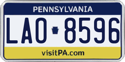 PA license plate LAO8596