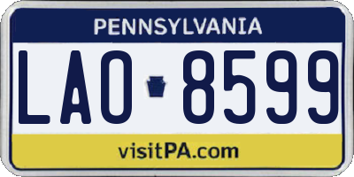 PA license plate LAO8599