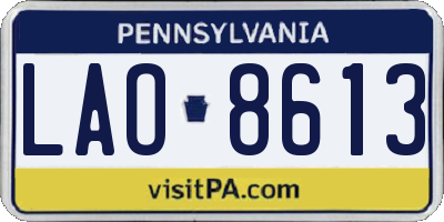 PA license plate LAO8613